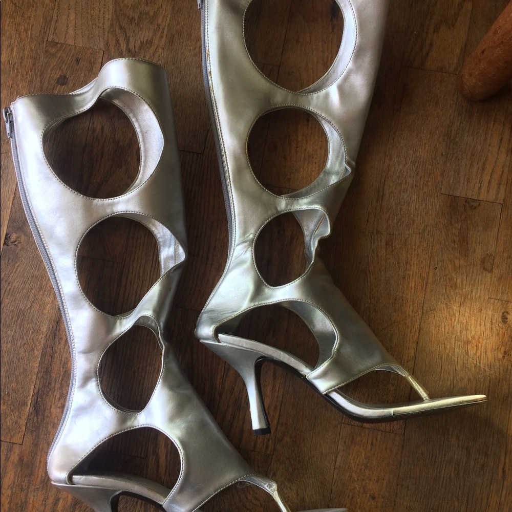Silver costume boots size 9